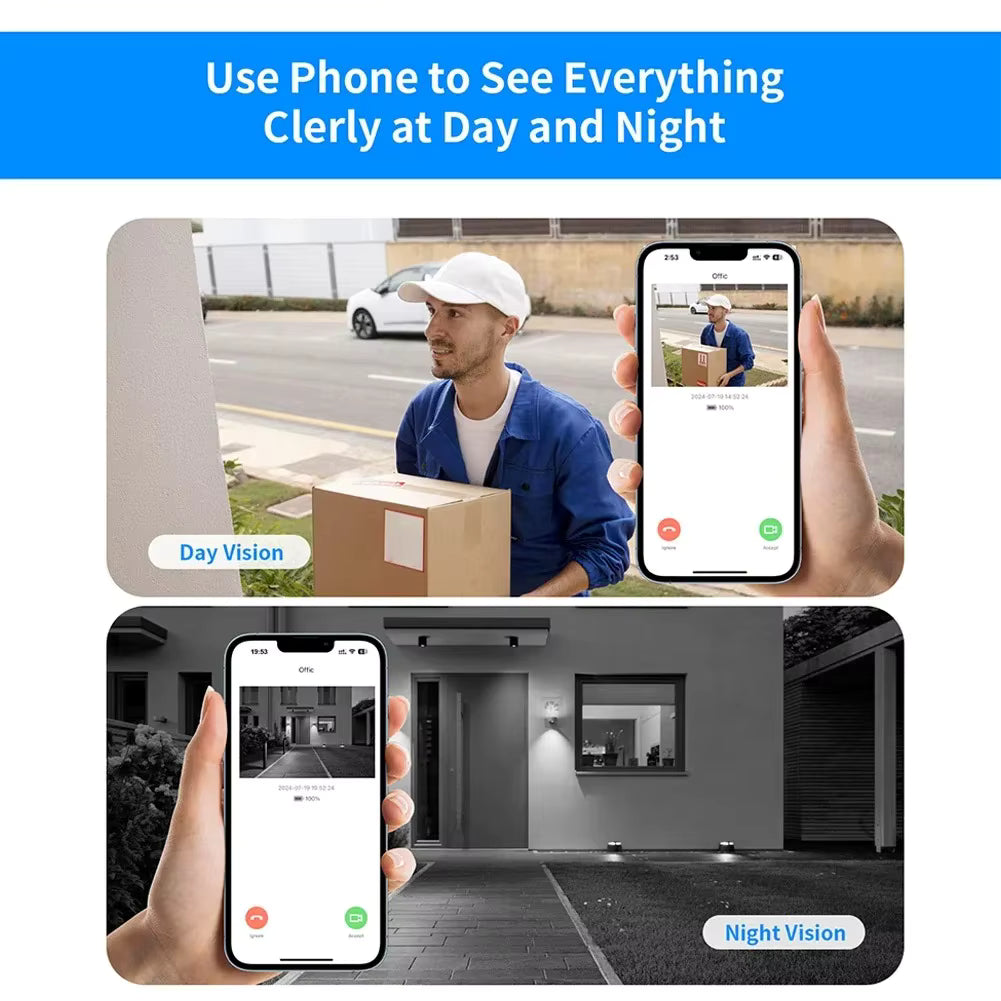 Sonnette vidéo WiFi sans fil Oravio — HD 1080P Vision nocturne